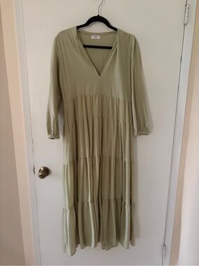 Mikoh Sage V-Neck Tiered Maxi Dress